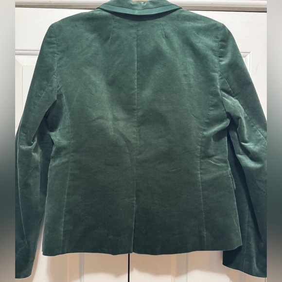 J. Crew Velvet Schoolboy Darkest Forest Green Women's Blazer - Picture 6 of 12